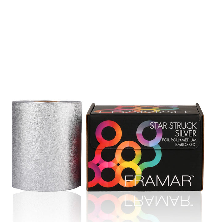 Framar embossed roll medium star struck silver