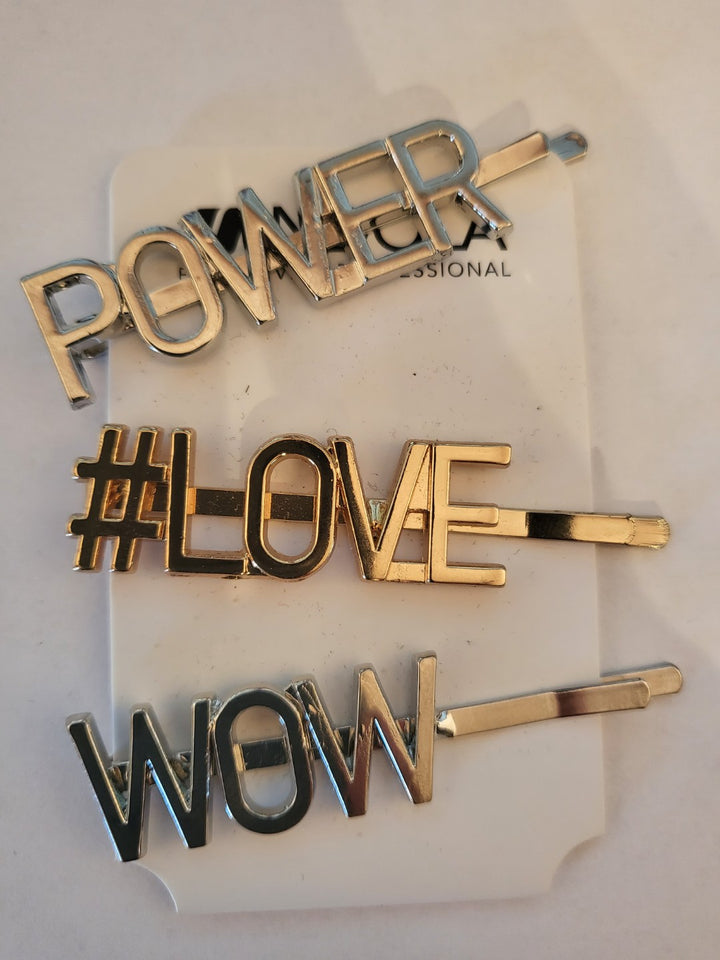 Word hair clips